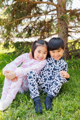 Ensemble pyjama 2 pièces à pois pour enfants/jeunes