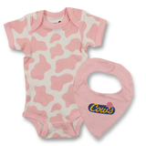 Pink Spotted Bodysuit and Bib Set