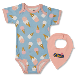 Body Suit and Bib Set - Cones