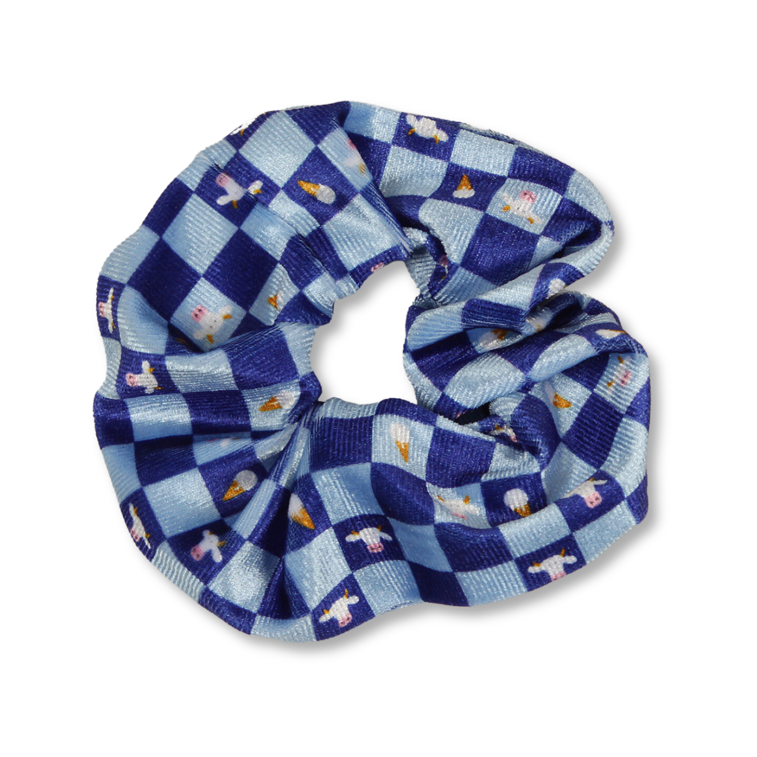 Scrunchie - Checkered Blue