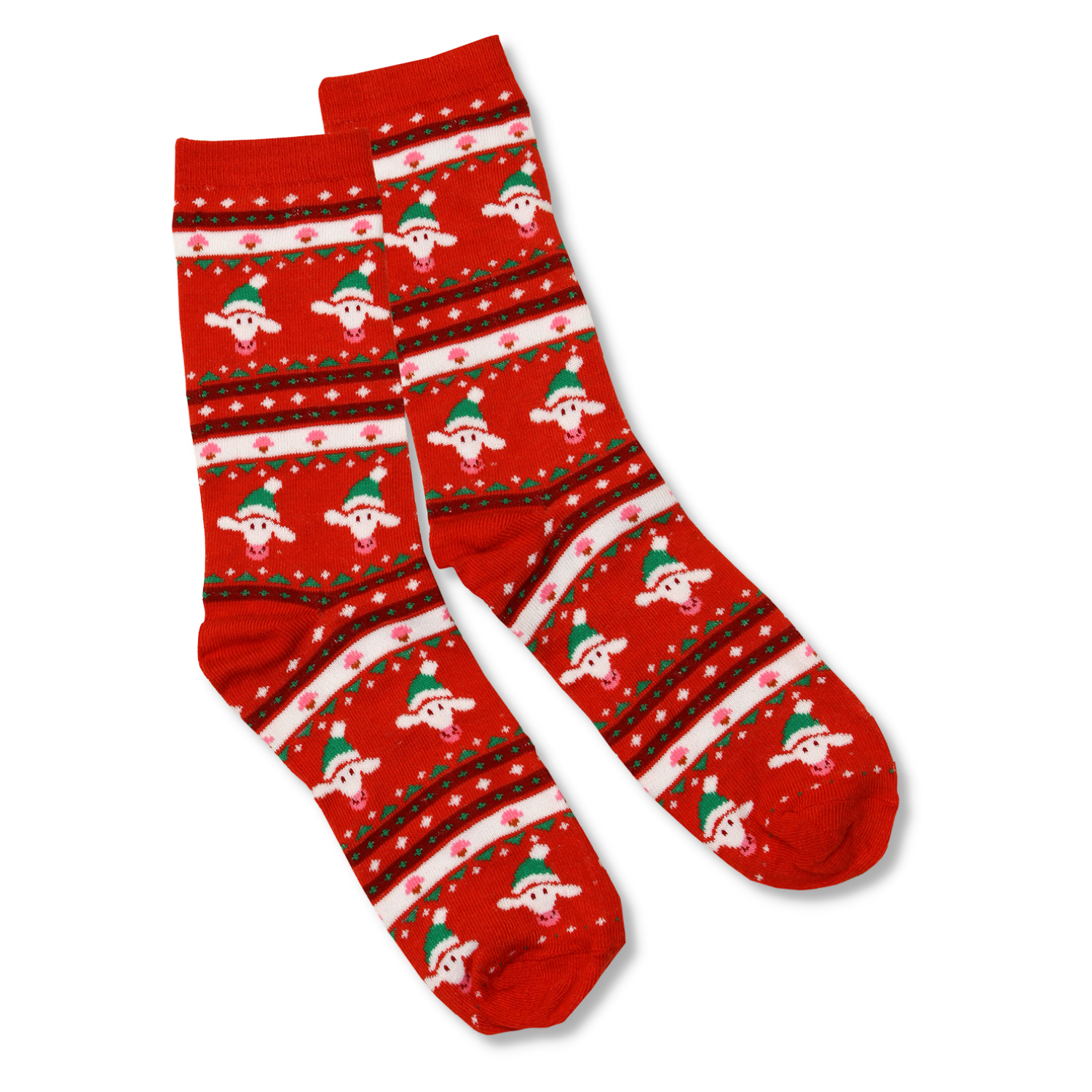 COWS Chaussettes de Noël pour jeunes - Rouge