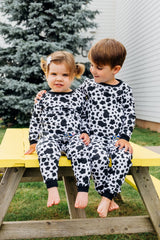Ensemble pyjama 2 pièces à pois pour enfants/jeunes