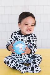 Dormeuse à pois pour bébé avec bonnet