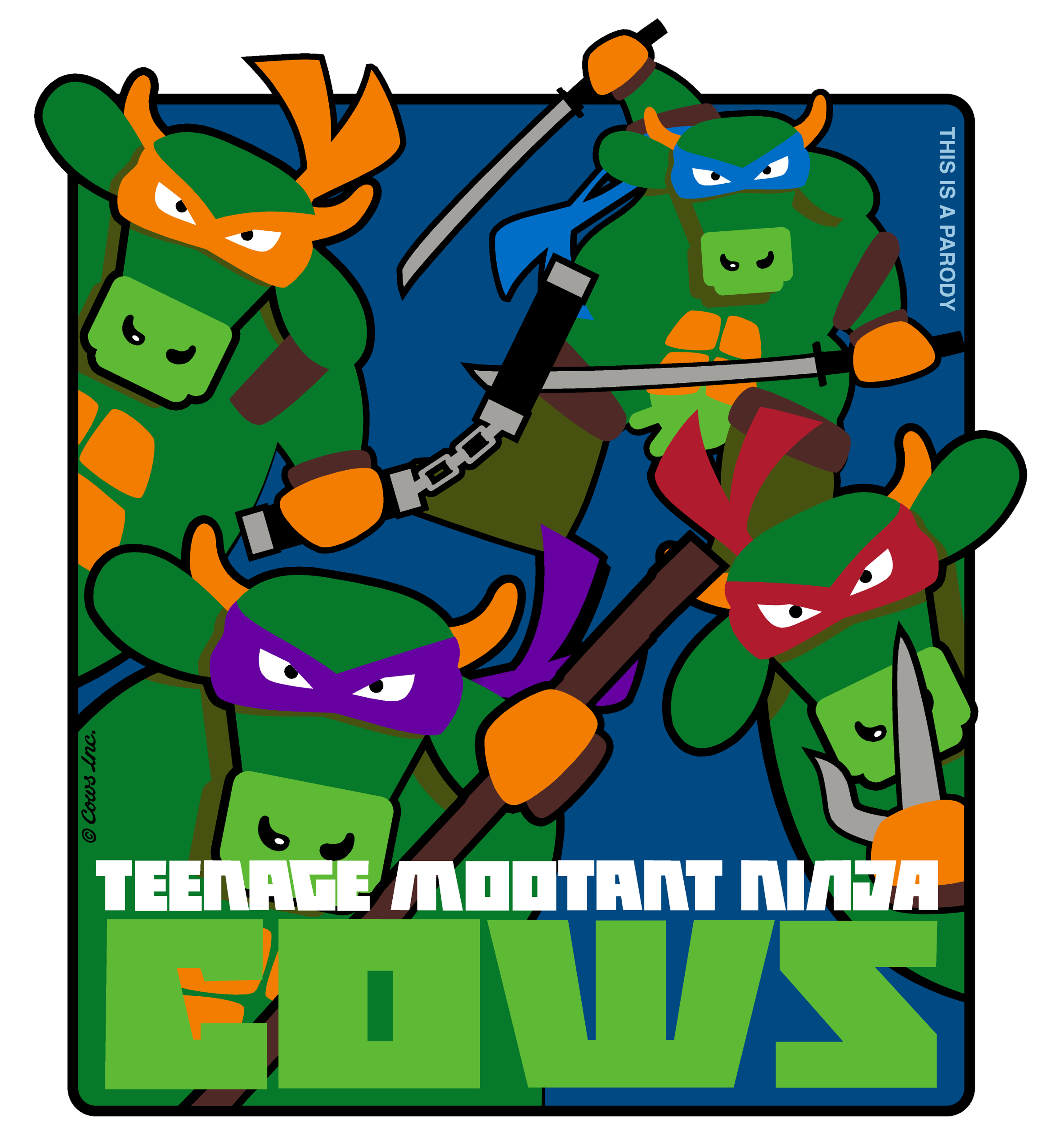 Teenage MOOtant Ninja COWS Adulte/Jeunesse/Enfant T