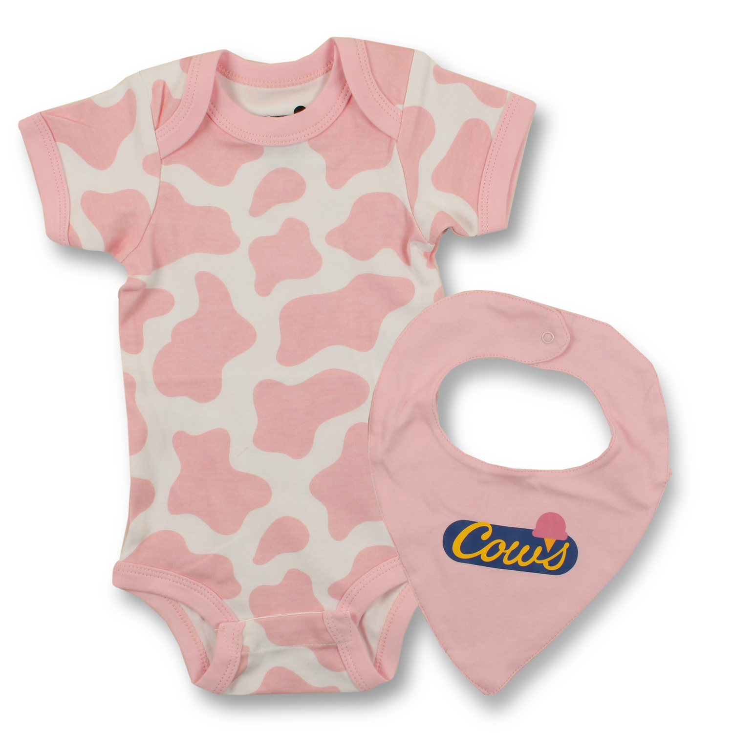 Pink Spotted Bodysuit and Bib Set
