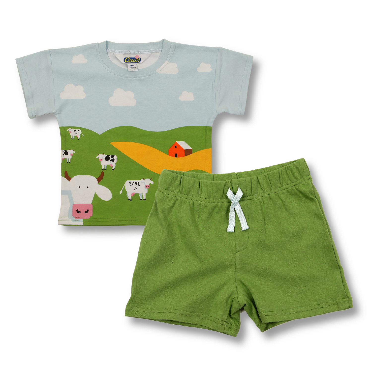 Kids 2 Piece PJ Short Set - Farm