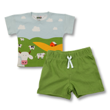 Kids 2 Piece PJ Short Set - Farm