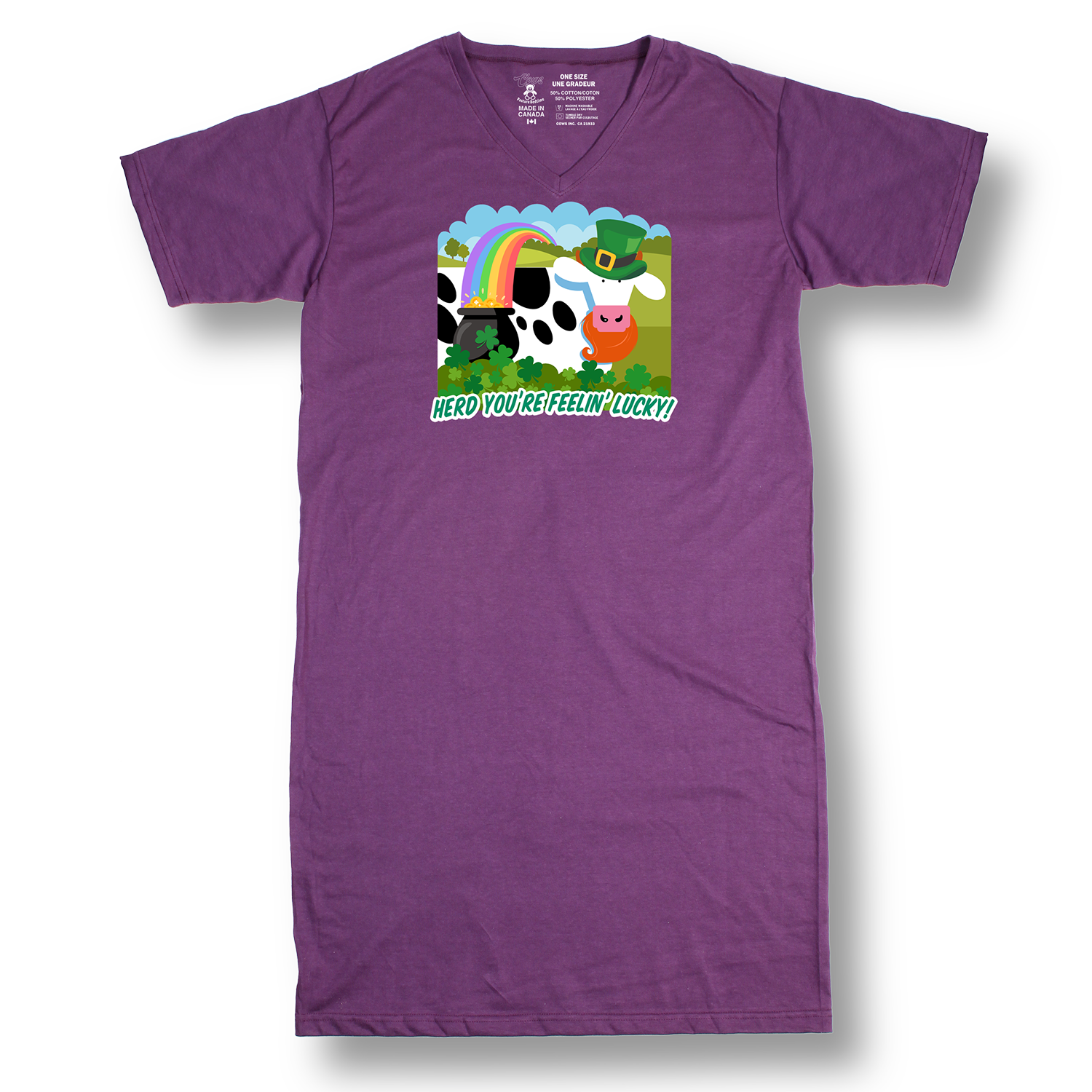 Herd You're Feelin' Lucky! One Size Nightshirt